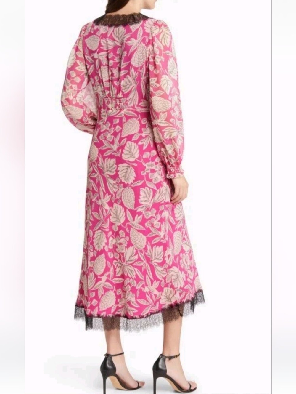 NWT TED BAKER | $325 Izobele Lace Trim Midi Dress - Ted Sz 3 - Picture 7 of 10